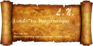 Lukáts Narcisszusz névjegykártya